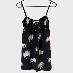 Volcom Palm Things Mini Cami Dress Black Women's Size Small Smocked Sleeveless